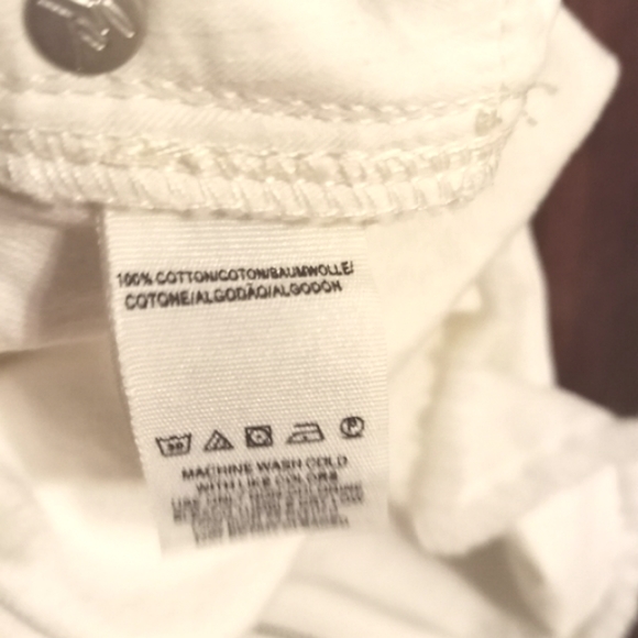 Free People We the Free front zip white distressed denim mini skirt Size 29 - Picture 6 of 6